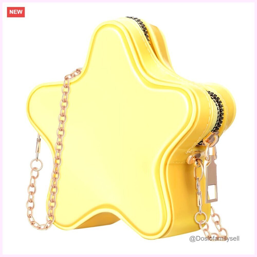 Star Shaped Crossbody Bag Small Purse Alloy PVC Adjustable Strap Casual